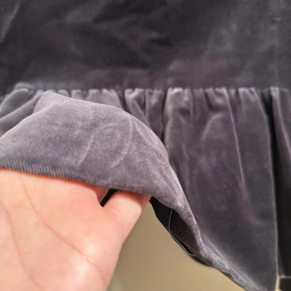J. Crew Eden Velvet Blazer Jacket Shawl Collar Button Pleated Lined Gray/Purple